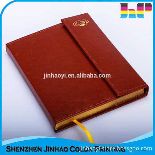 Quality emboss hot stamping leather notebook printing With magnet close